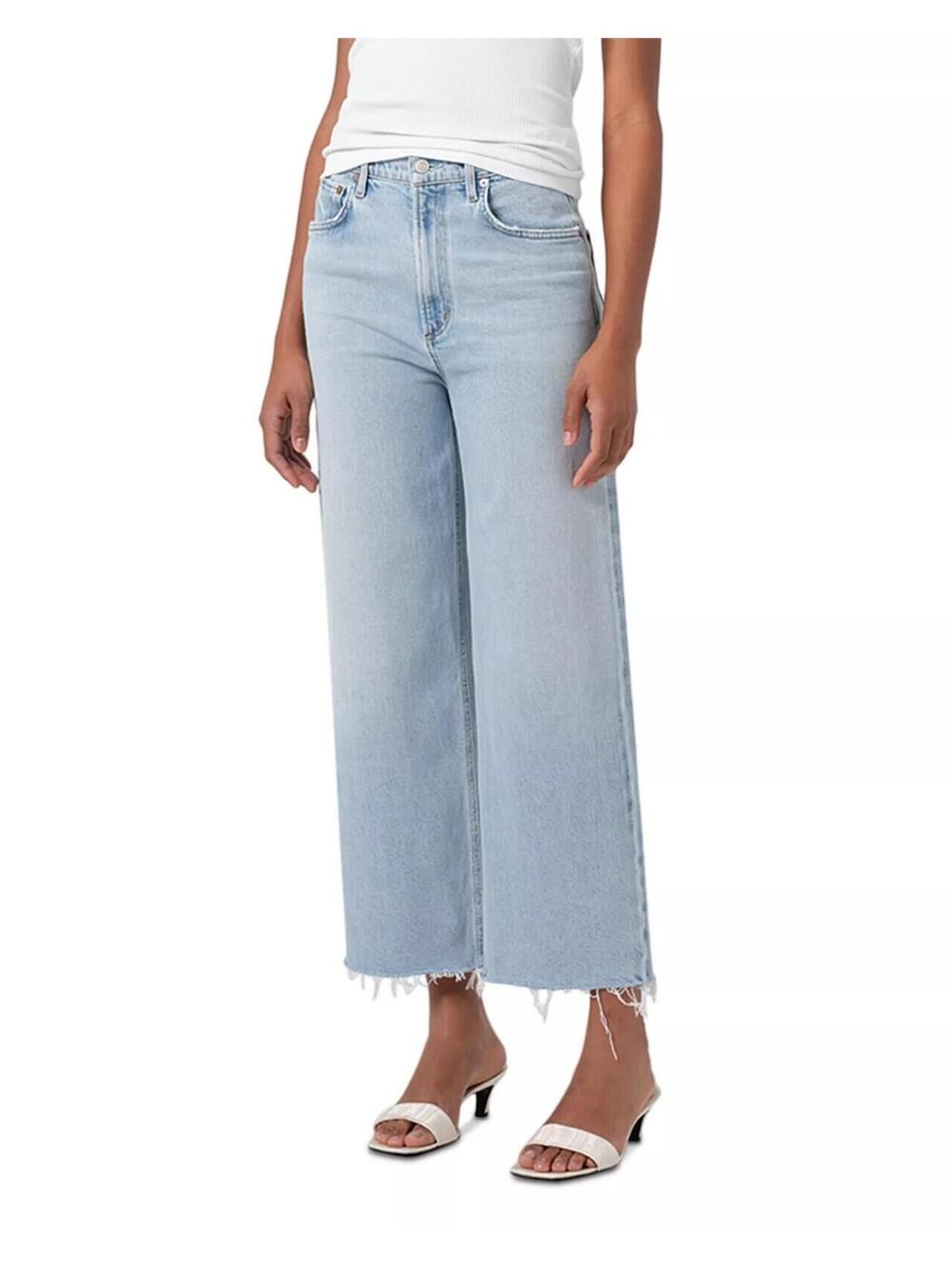 238$ AGOLDE Ren Wide Leg Denim Jeans High Rise Women's Size 30 Beam Blue